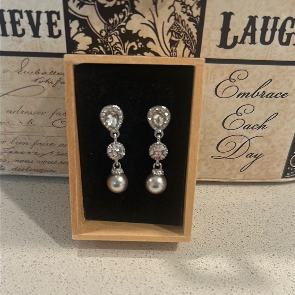 Elegant Silver and Pearl Drop Earrings